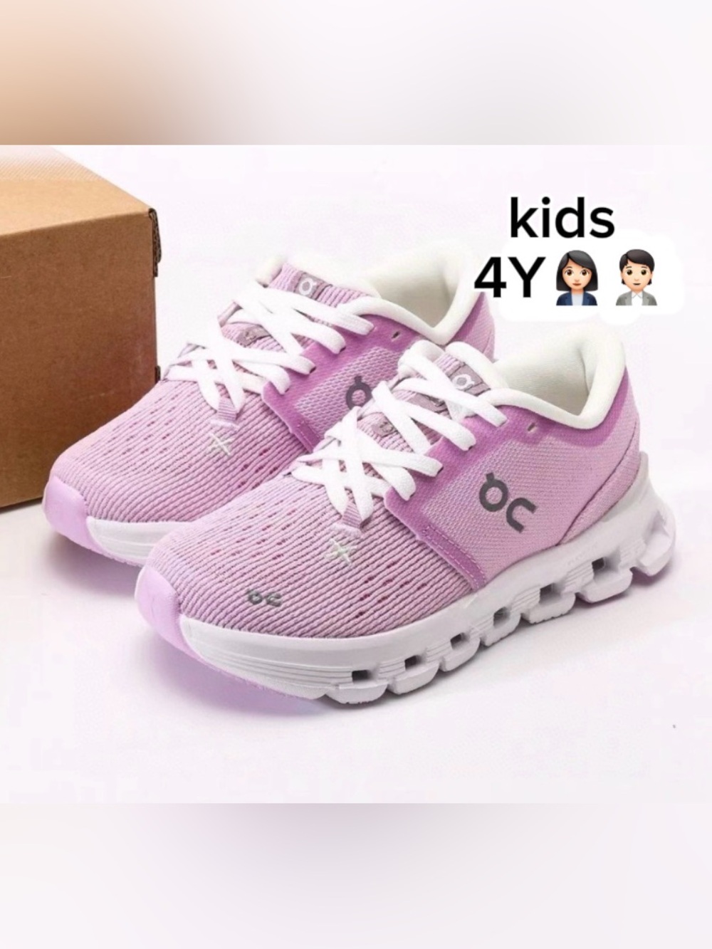 On Running Kids' Cloud X4 purple & white Running Shoes ideals brand wear(4Y)